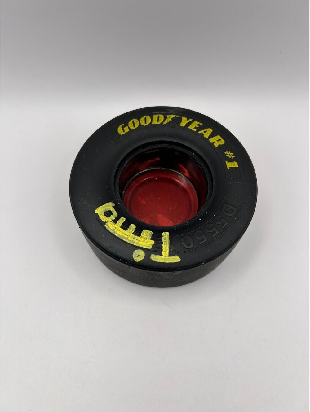 Goodyear Racing Tire Votive Candle Holder Red Glass Insert WM-GS133-RED Black